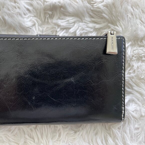 MANCINI - WOMEN'S BLACK LEATHER WALLET - Picture 4 of 5